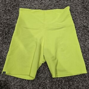 Onzie High Rise Biker Short Ribbed "5 Yellow Size M/L NWT